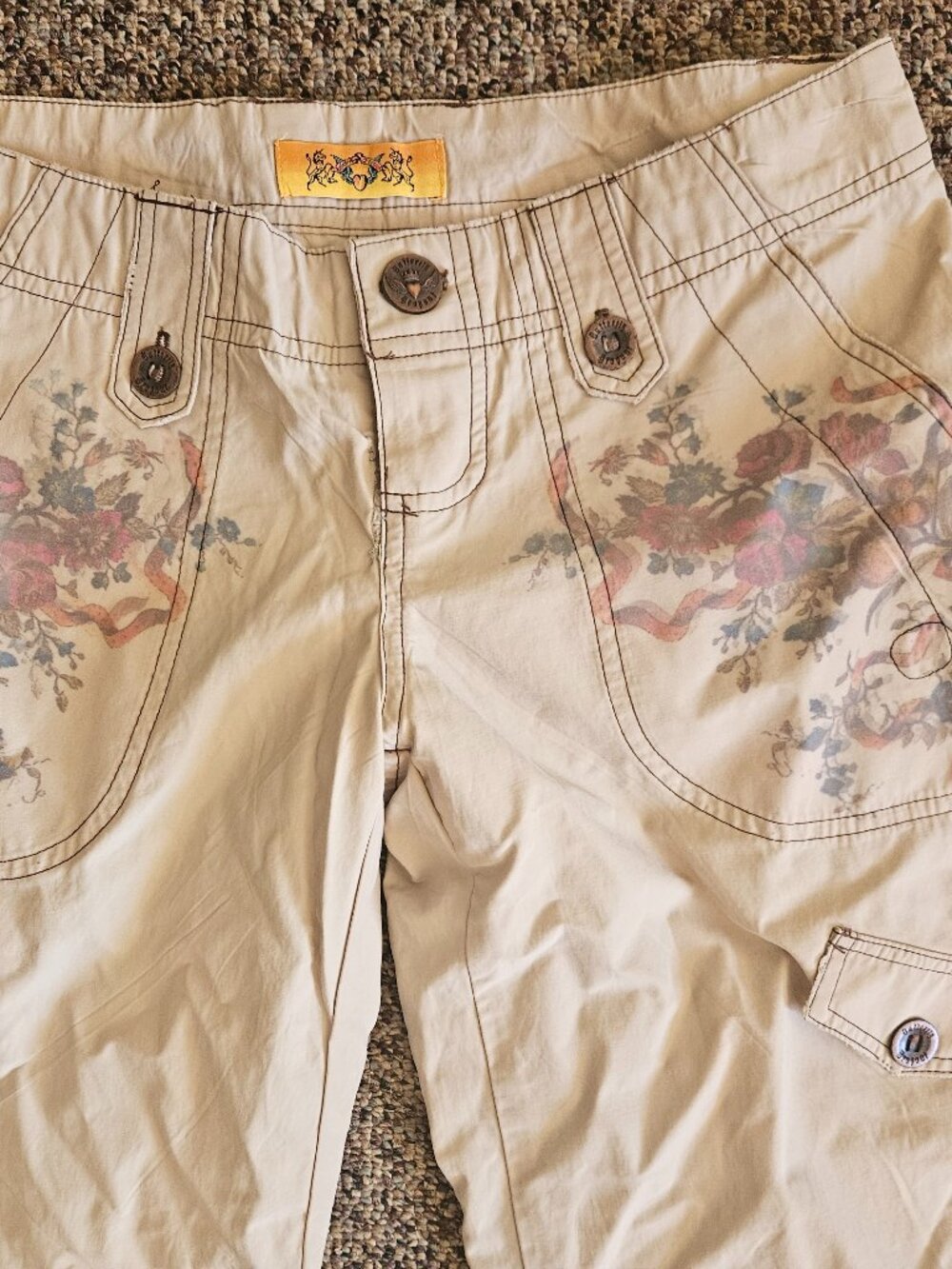 Vintage Butterfly Dropout Tiered Low Rise Flare Leg XS Festival ready - Picture 8 of 10